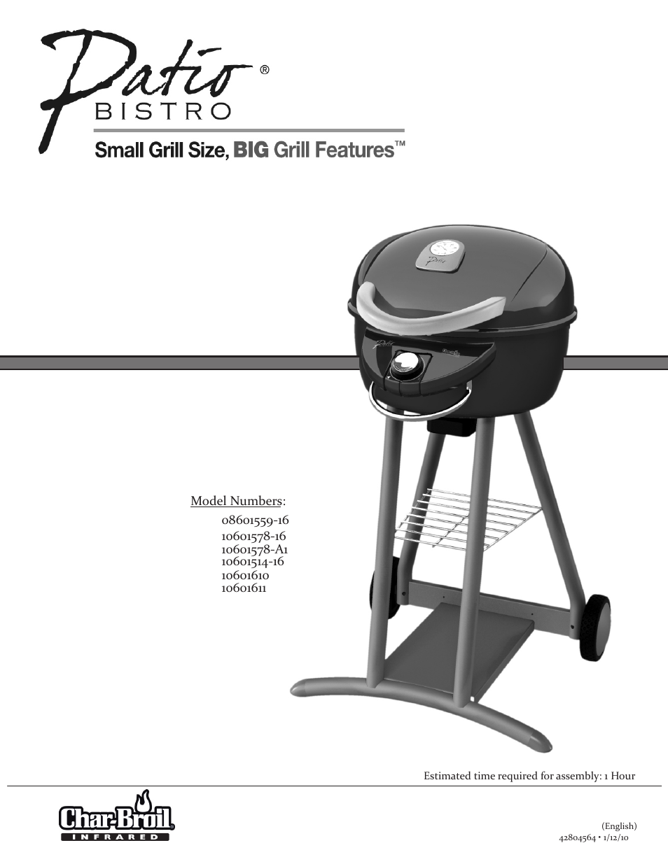 Char-Broil PATIO BISTRO 10601514-16 User Manual | 8 pages