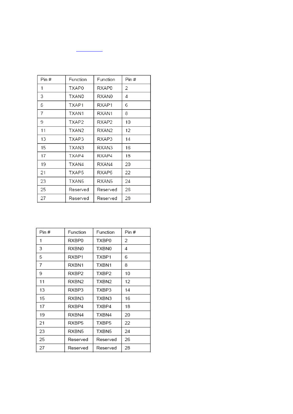 Rsl header, Rsl side 1 pinout (lvds only), Rsl side 2 pinout (lvds only) | Table 7 – rsl side 1 pinout, Table 8 – rsl side 2 pinout | Sundance SMT498 User Manual | Page 26 / 39