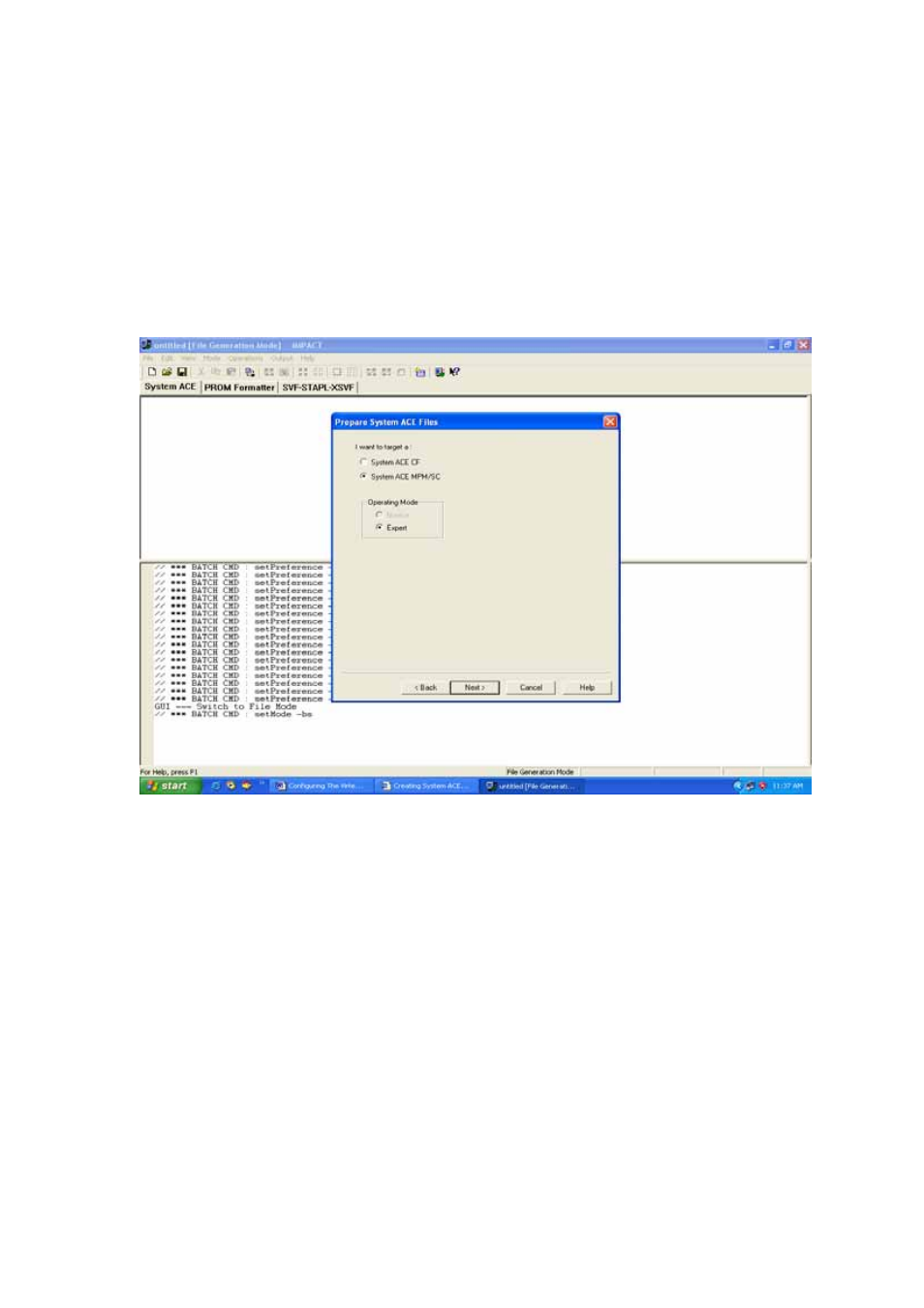 Creating system ace programming file (.mpm) | Sundance SMT498 User Manual | Page 35 / 39