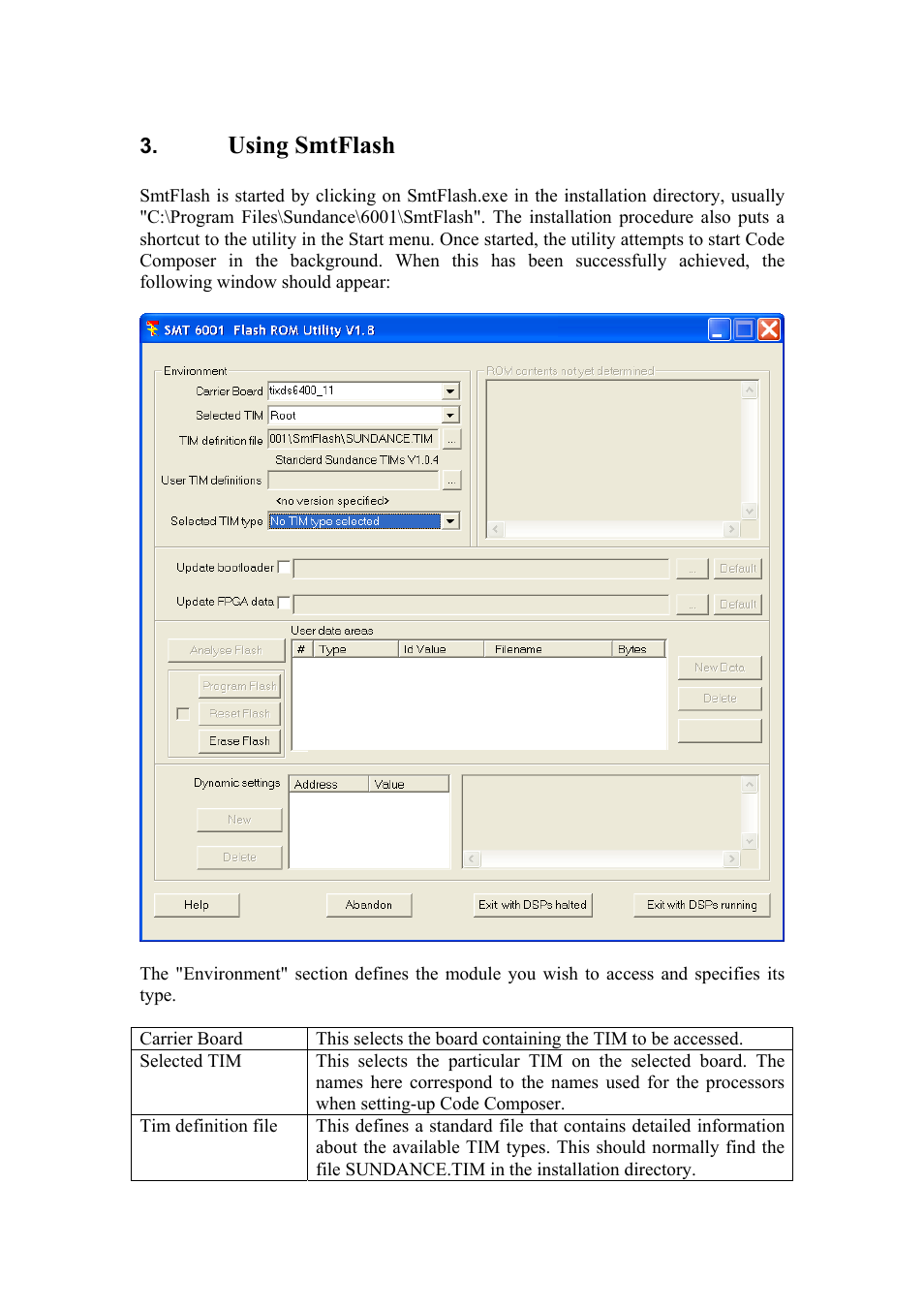 Using smtflash | Sundance SMT6001 User Manual | Page 3 / 13