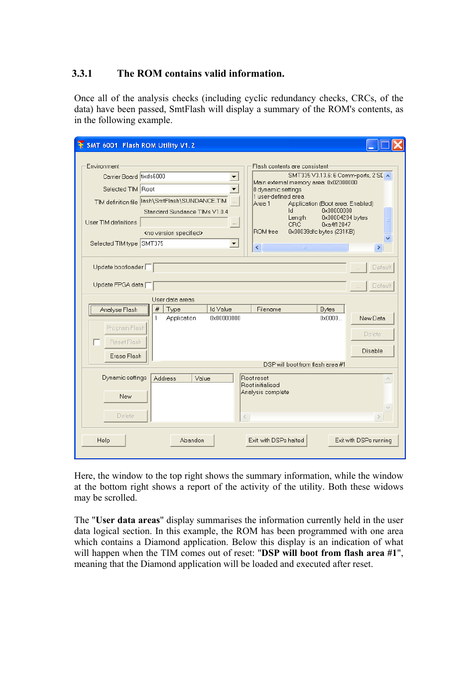 The rom contains valid information | Sundance SMT6001 User Manual | Page 5 / 13