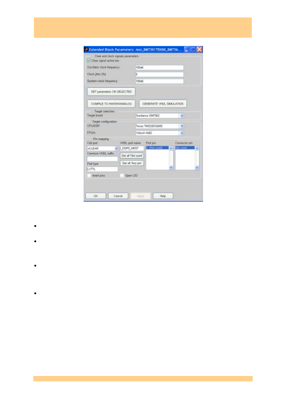 Figure 36: dsp hardware interface, Smt6040, Sundance simulink toolbox | Sundance SMT6040 User Manual | Page 43 / 53