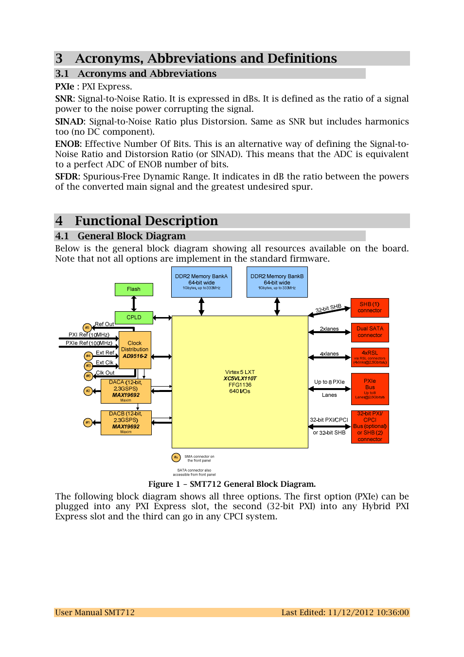 3acronyms, abbreviations and definitions, 4functional description | Sundance SMT712 User Manual | Page 10 / 89