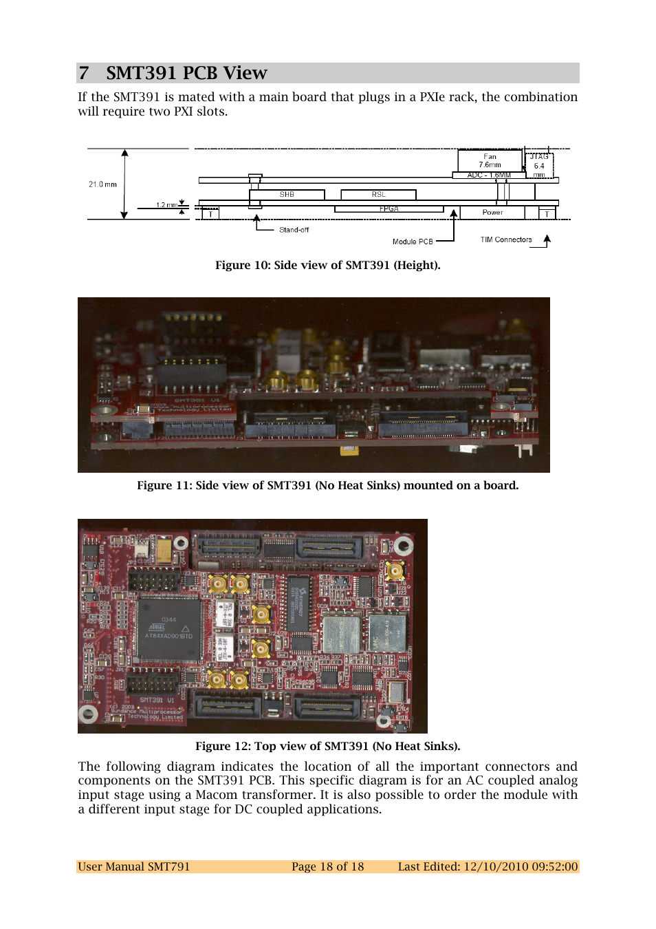 7 smt391 pcb view, Smt391 pcb view | Sundance SMT791 User Manual | Page 18 / 23