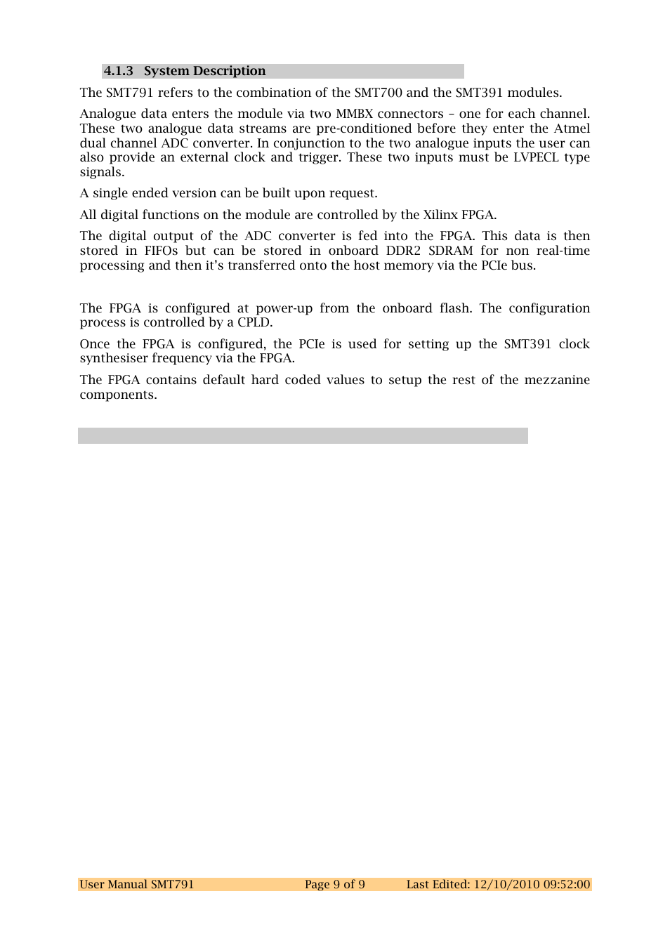 3 system description | Sundance SMT791 User Manual | Page 9 / 23