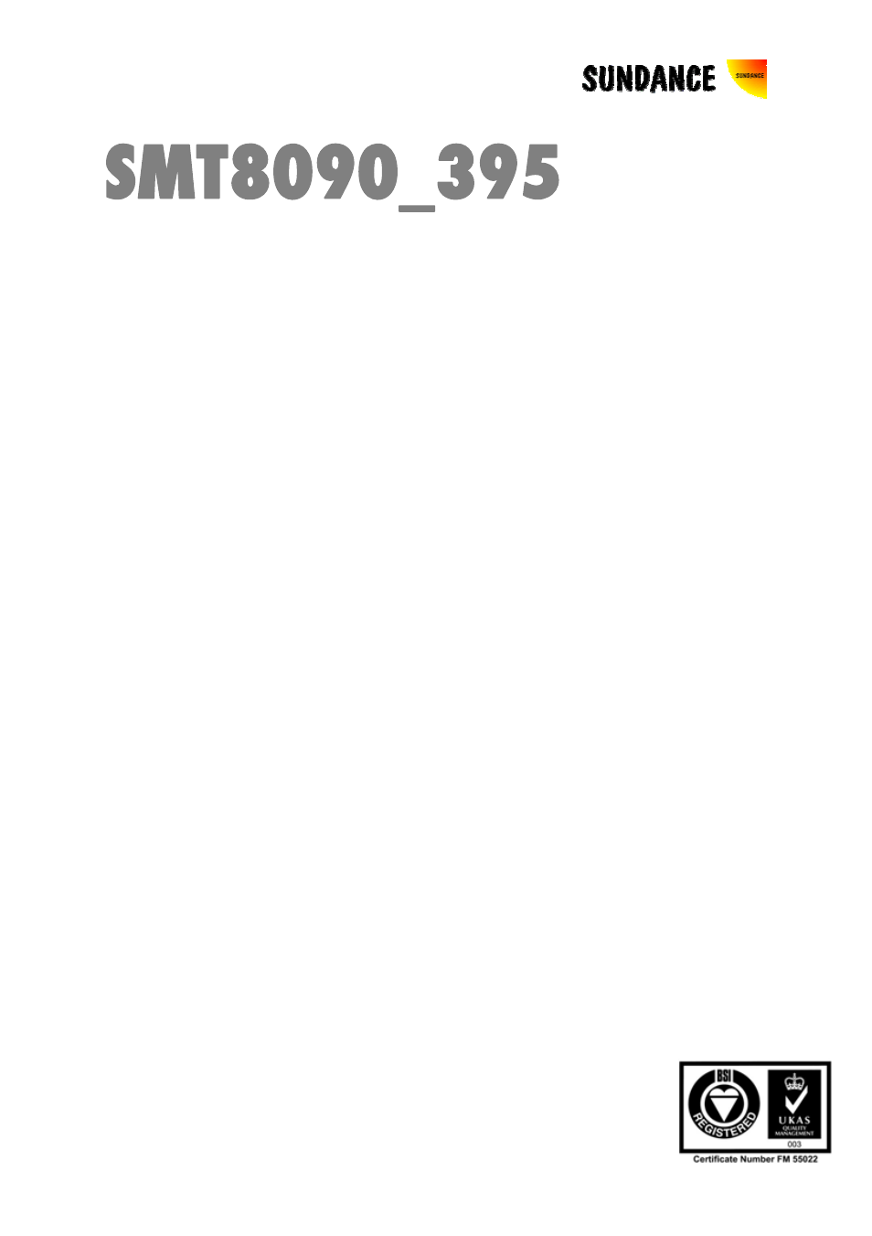 Sundance SMT8090-395 User Manual | 12 pages