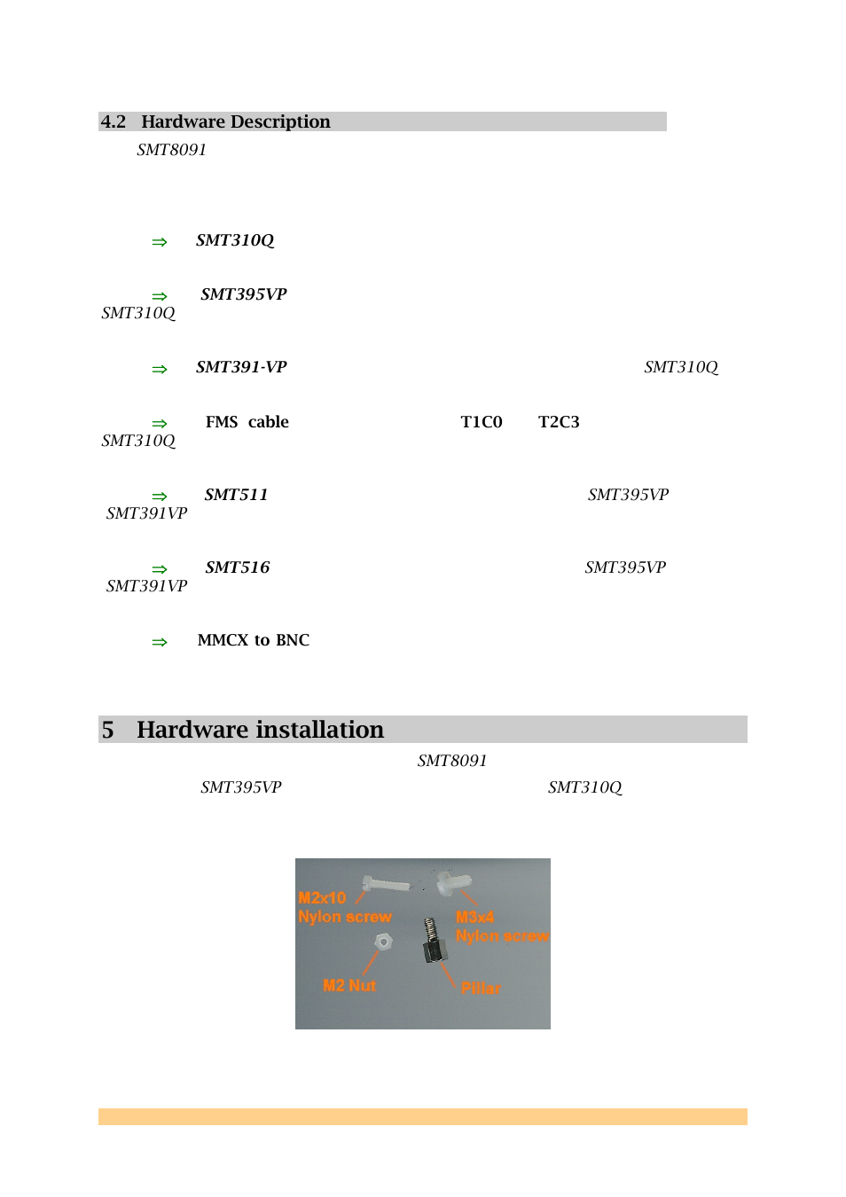 2 hardware description, 5 hardware installation, Hardware description | Hardware installation | Sundance SMT8091 User Manual | Page 10 / 16