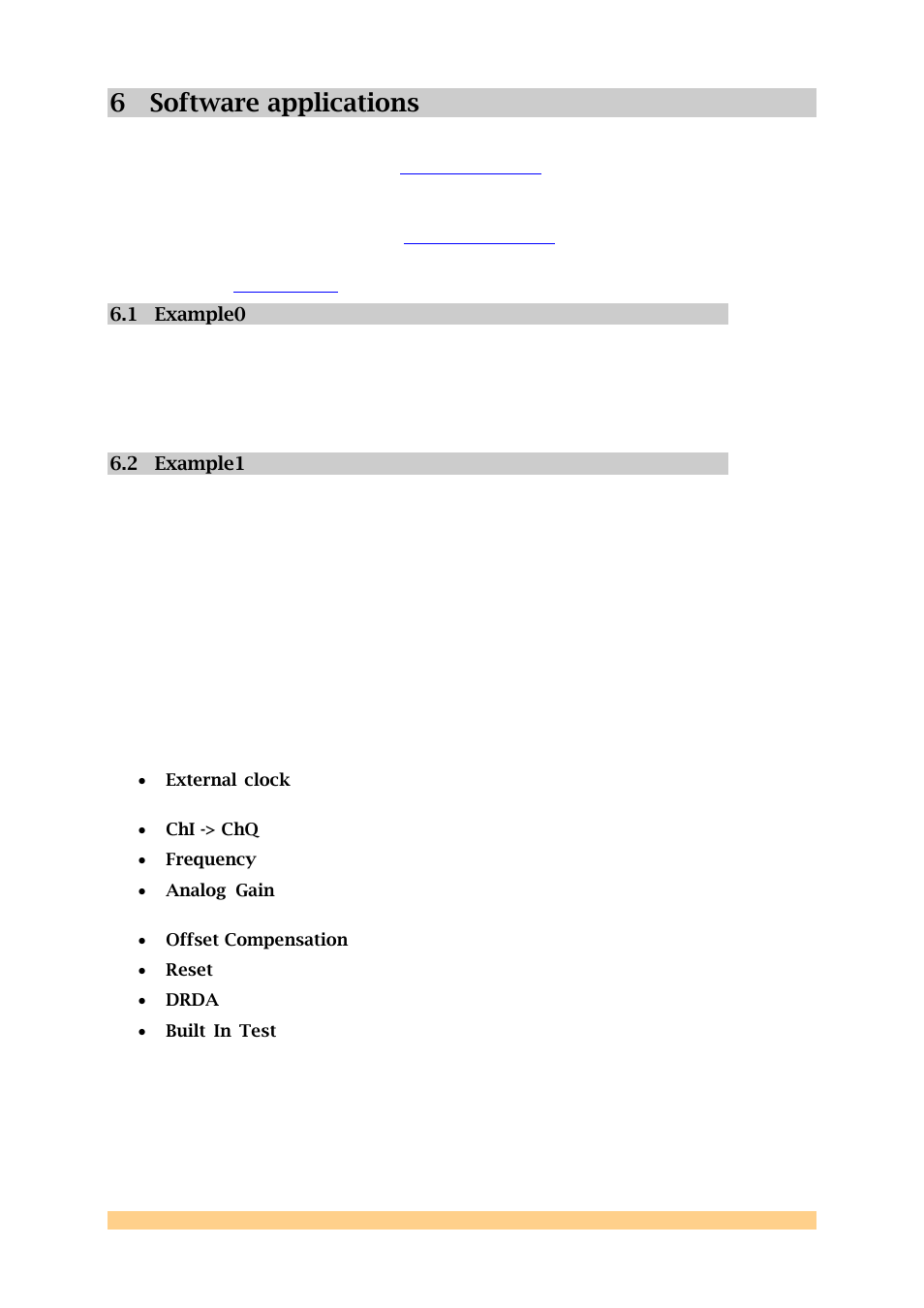 6 software applications, 1 example0, 2 example1 | Software applications, Example0, Example1 | Sundance SMT8091 User Manual | Page 14 / 16
