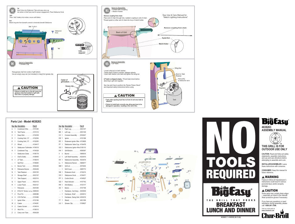 Char-Broil THE BIG EASY 4638263 User Manual | 1 page