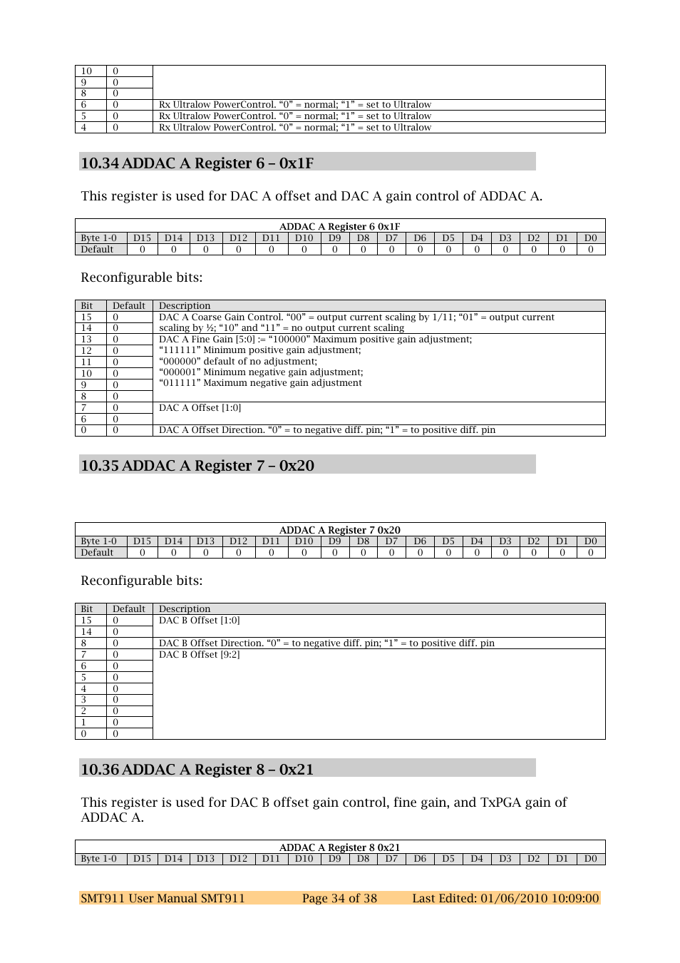 Reconfigurable bits | Sundance SMT911 User Manual | Page 34 / 38