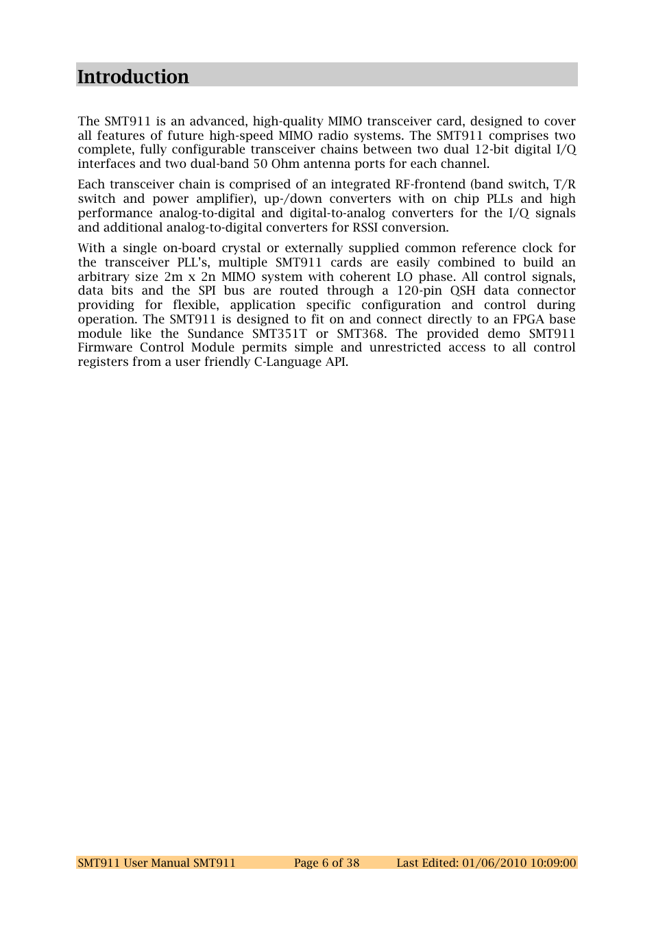 Sundance SMT911 User Manual | Page 6 / 38