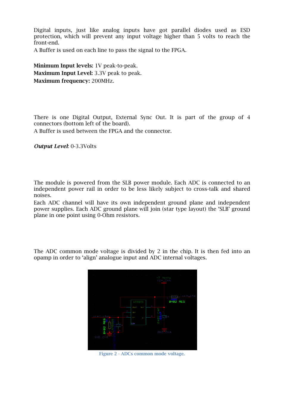 3 digital output, 4 vcc/ground planes, 5 adc common mode voltage | Sundance SMT916 User Manual | Page 9 / 28