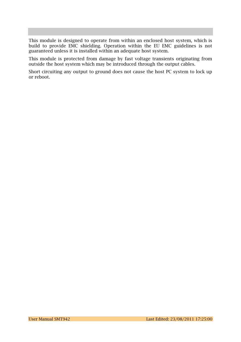 10 emc | Sundance SMT942 User Manual | Page 55 / 55