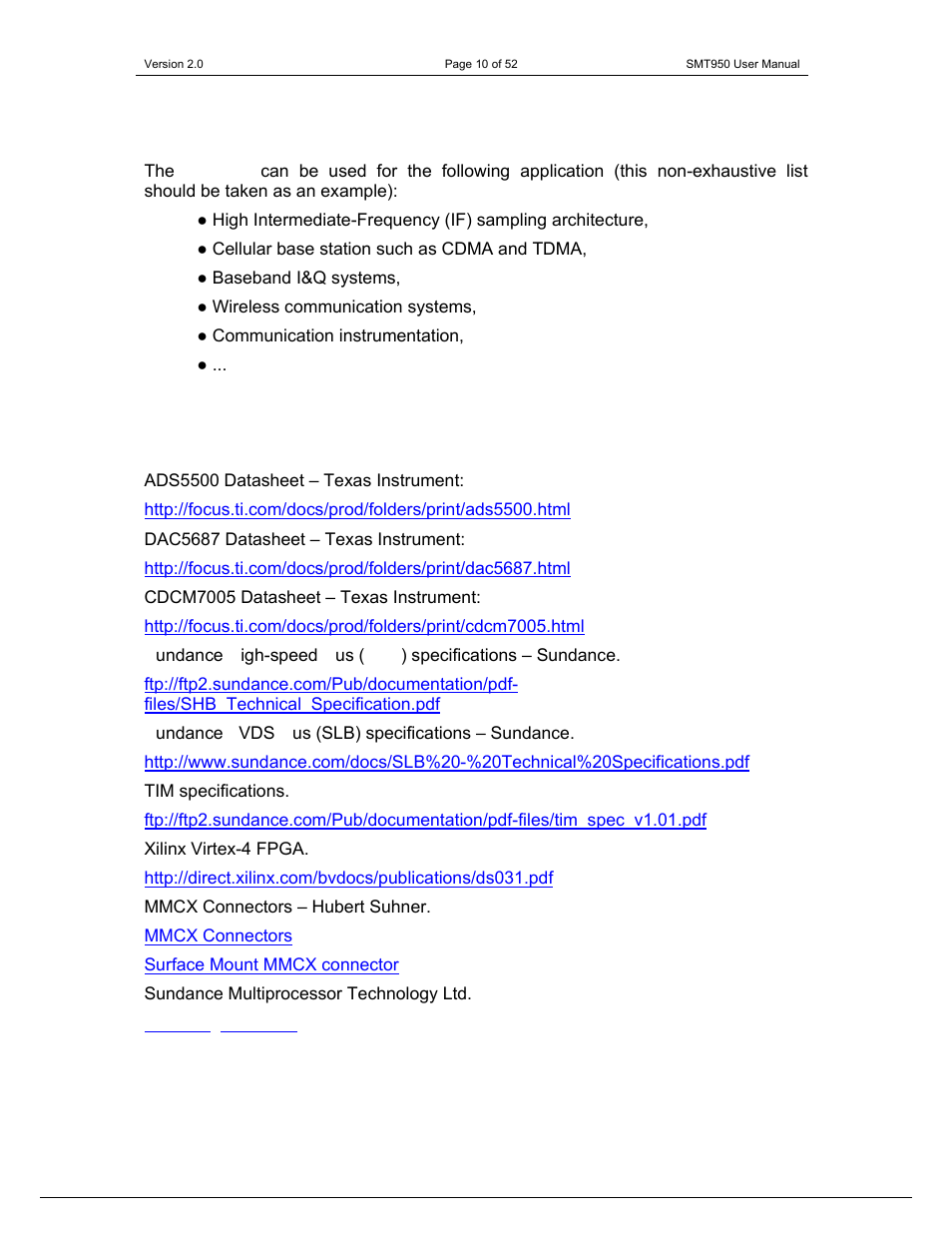Sundance SMT950 User Manual | Page 10 / 52