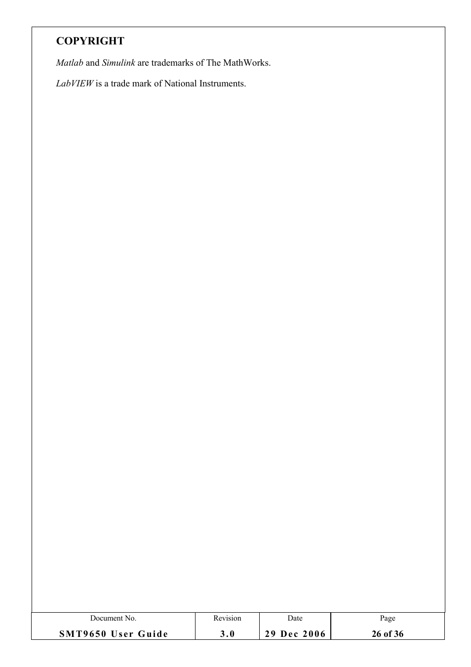 11 copyright | Sundance SMT9650 User Manual | Page 26 / 36