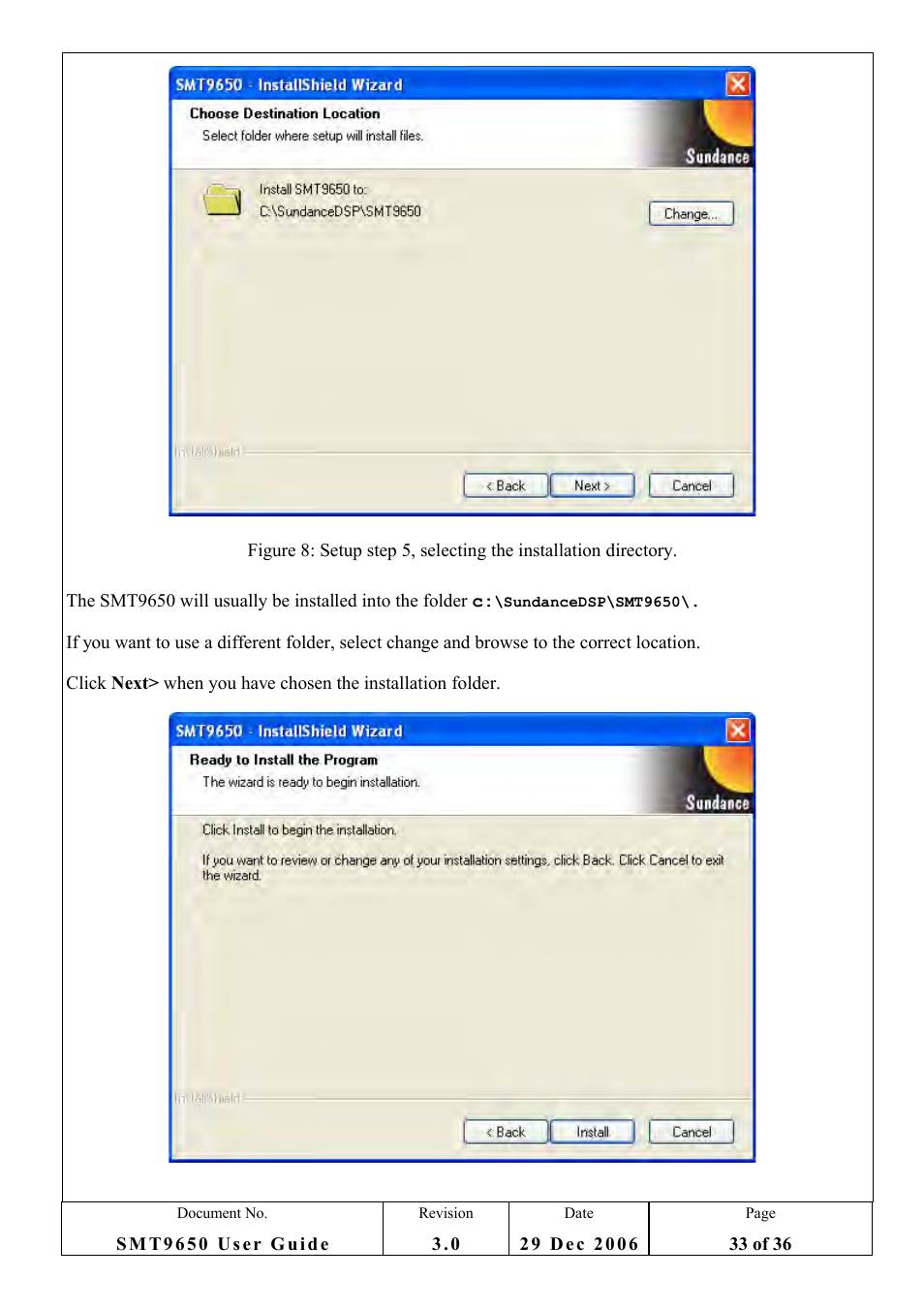 Sundance SMT9650 User Manual | Page 33 / 36