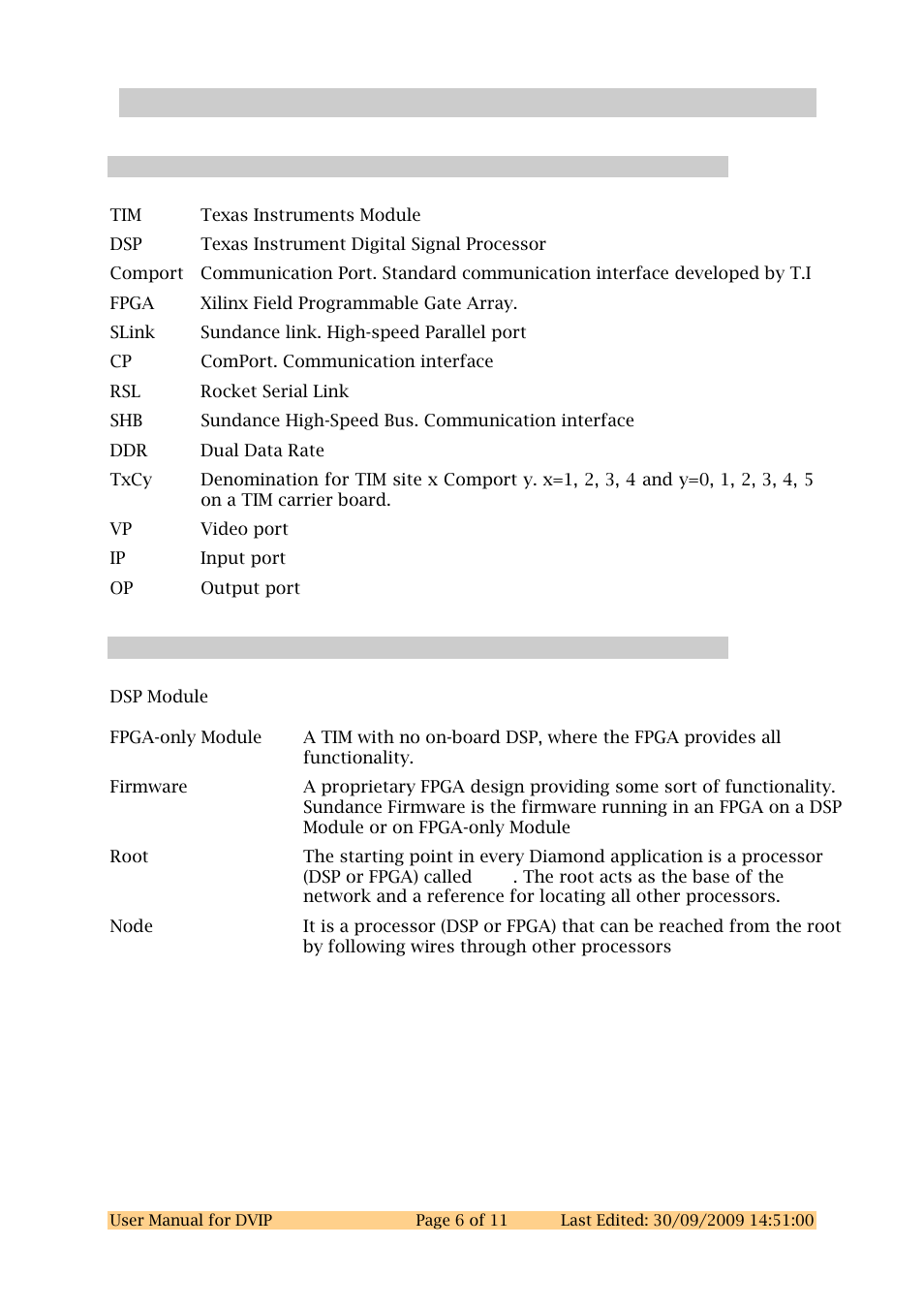 3 acronyms, abbreviations and definitions, 1 acronyms and abbreviations, 2 definitions | Acronyms, abbreviations and definitions, Acronyms and abbreviations, Definitions | Sundance DVIP User Manual | Page 6 / 11