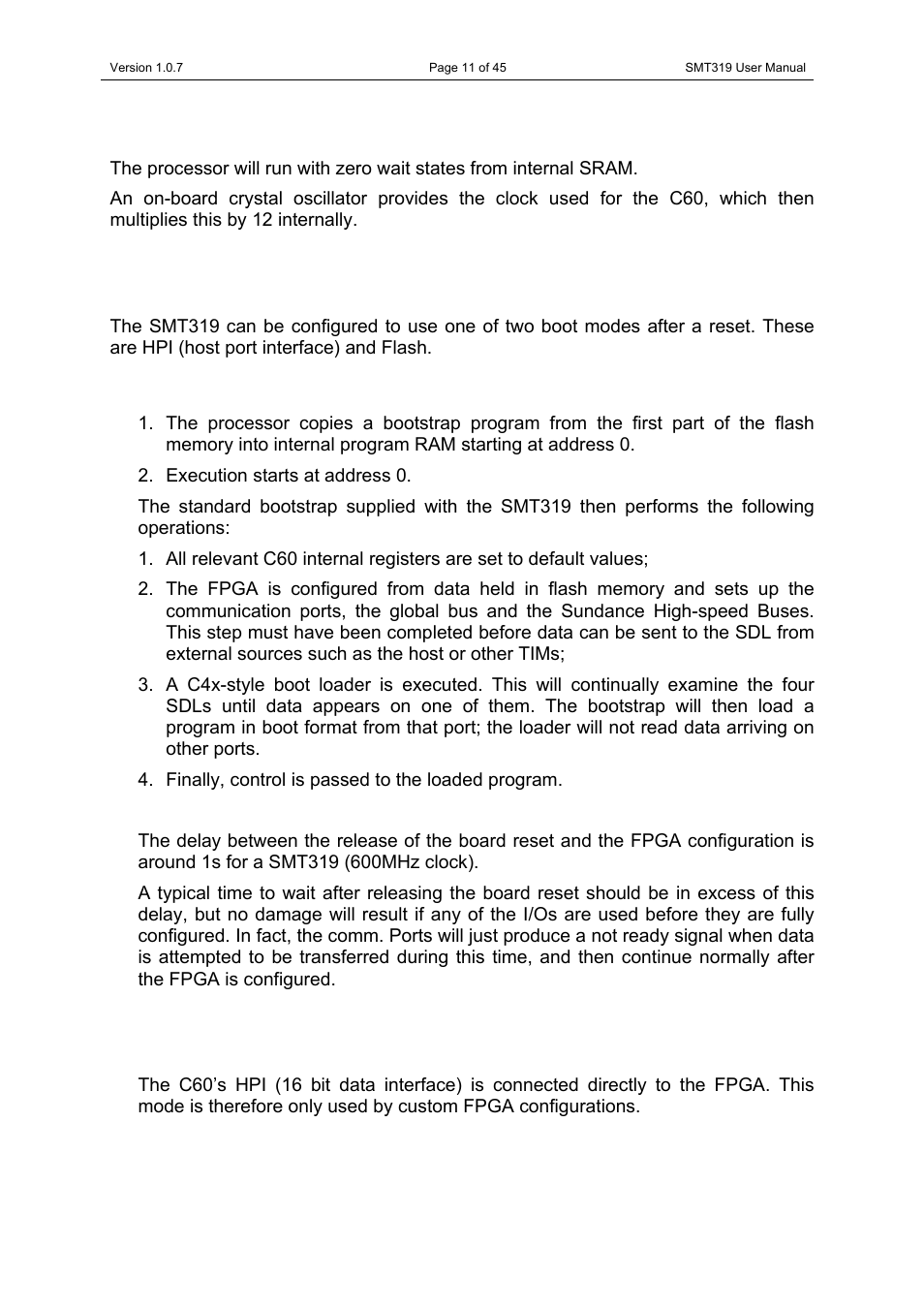 Tms320c6416, Boot mode, Flash boot | Hpi boot | Sundance SMT319 User Manual | Page 11 / 45