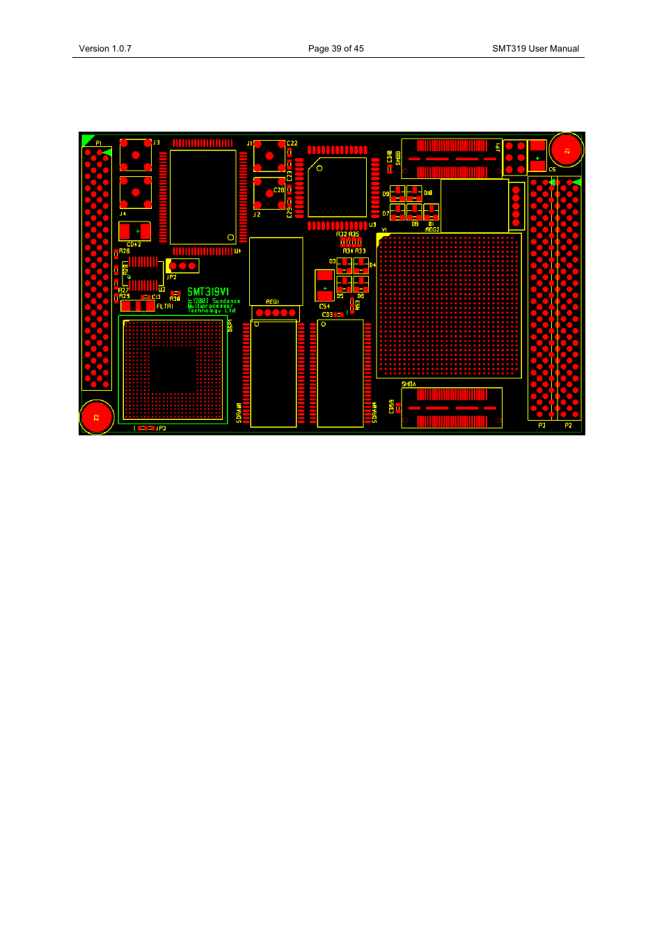 Pcb layout details, Component side | Sundance SMT319 User Manual | Page 39 / 45