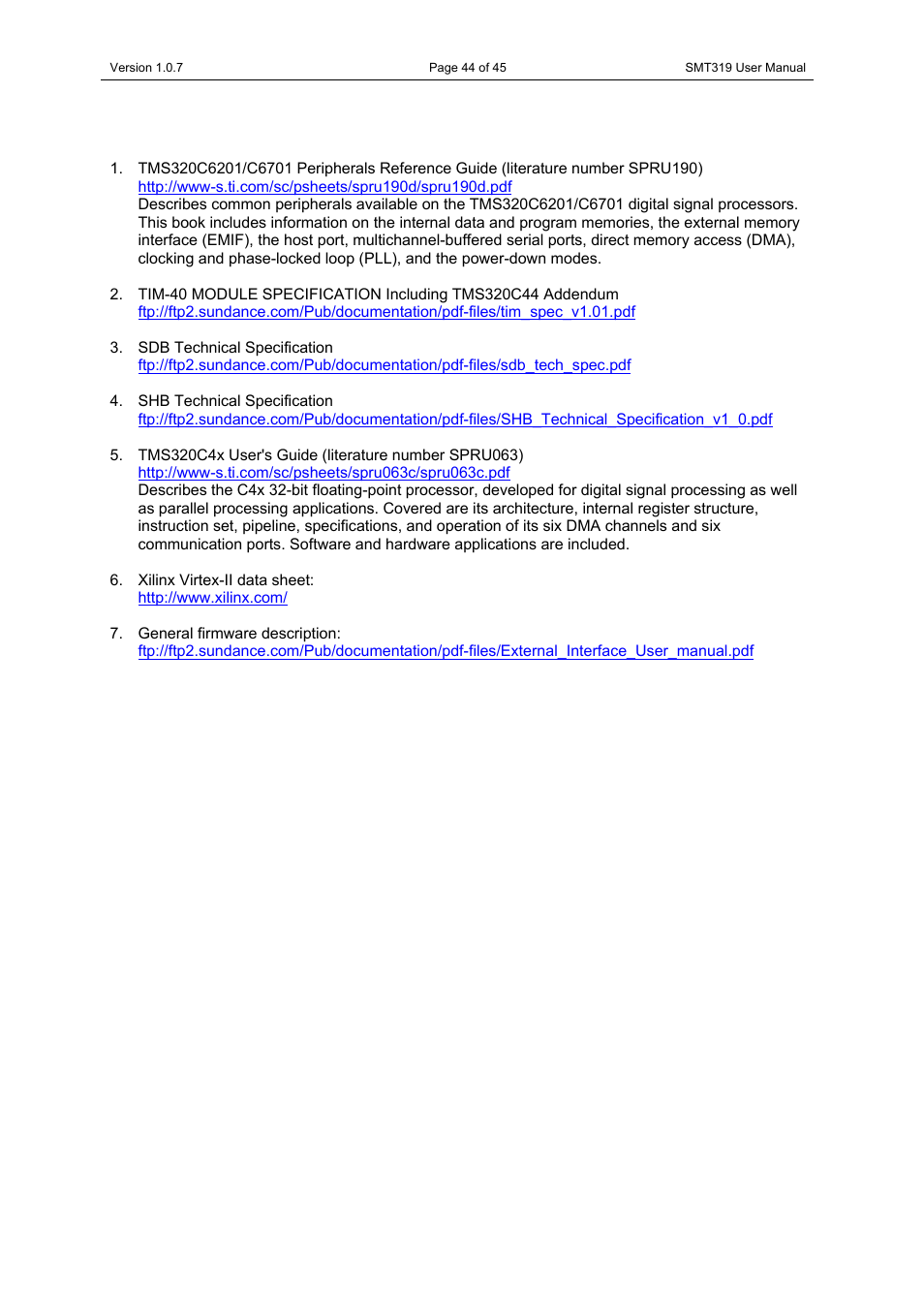 Bibliography | Sundance SMT319 User Manual | Page 44 / 45