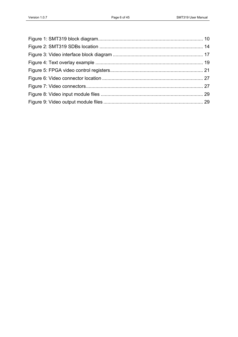 List of figures, Contacting sundance | Sundance SMT319 User Manual | Page 6 / 45