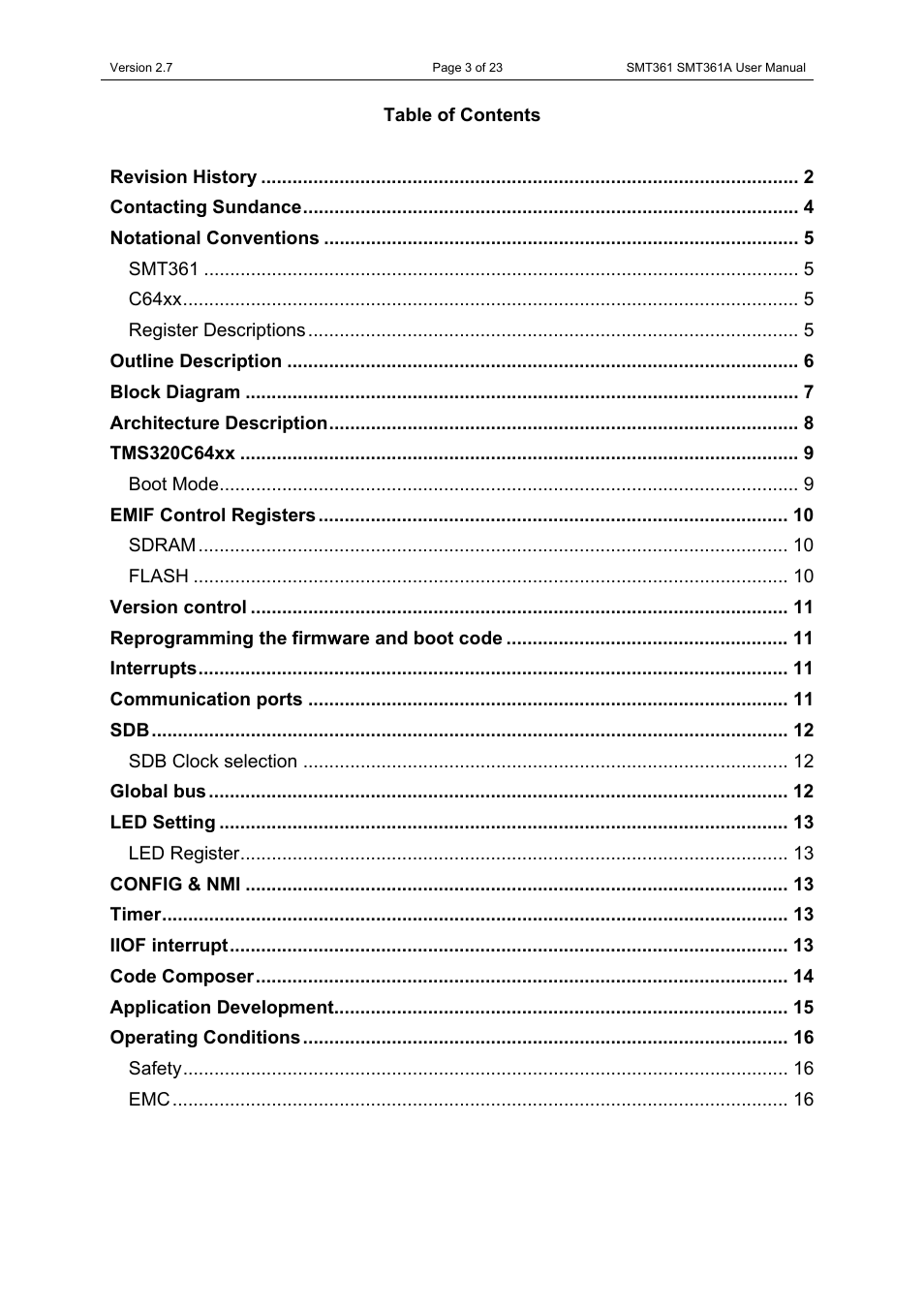 Sundance SMT361 User Manual | Page 3 / 23