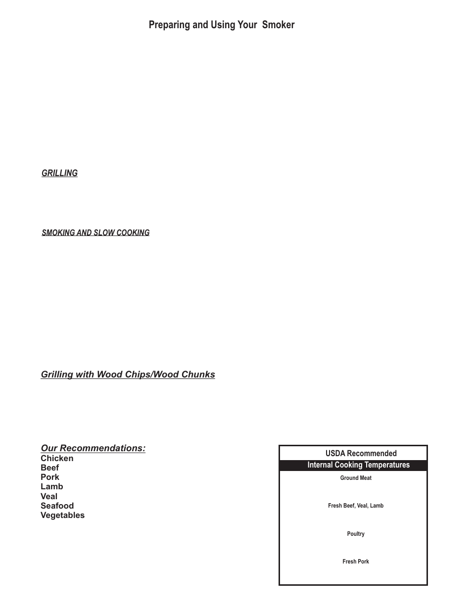 Preparing and using your smoker | Char-Broil 10201630 User Manual | Page 3 / 16