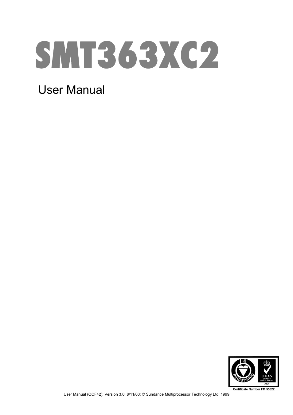 Sundance SMT363XC2 User Manual | 27 pages