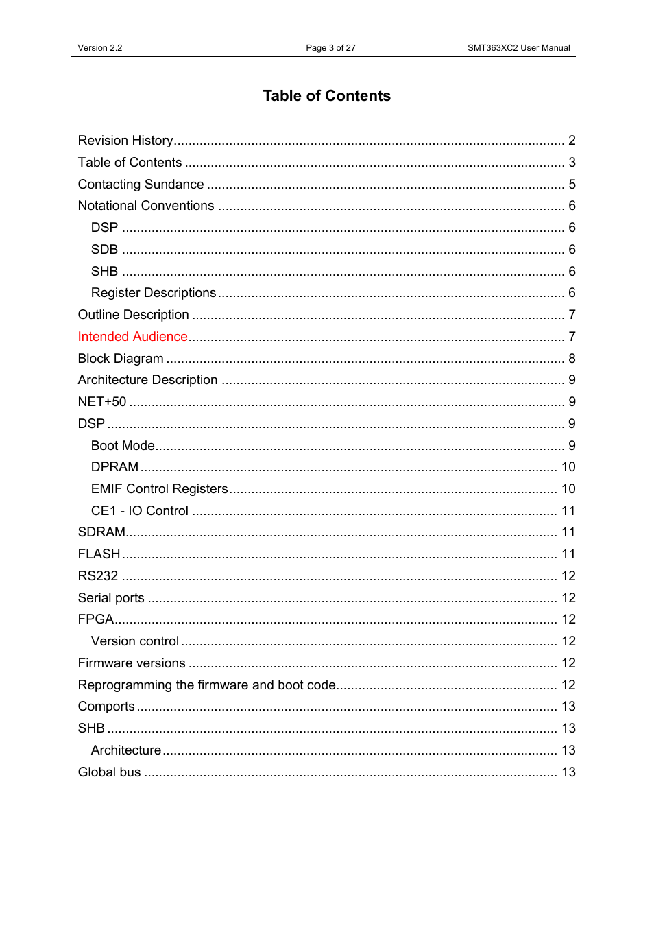 Sundance SMT363XC2 User Manual | Page 3 / 27