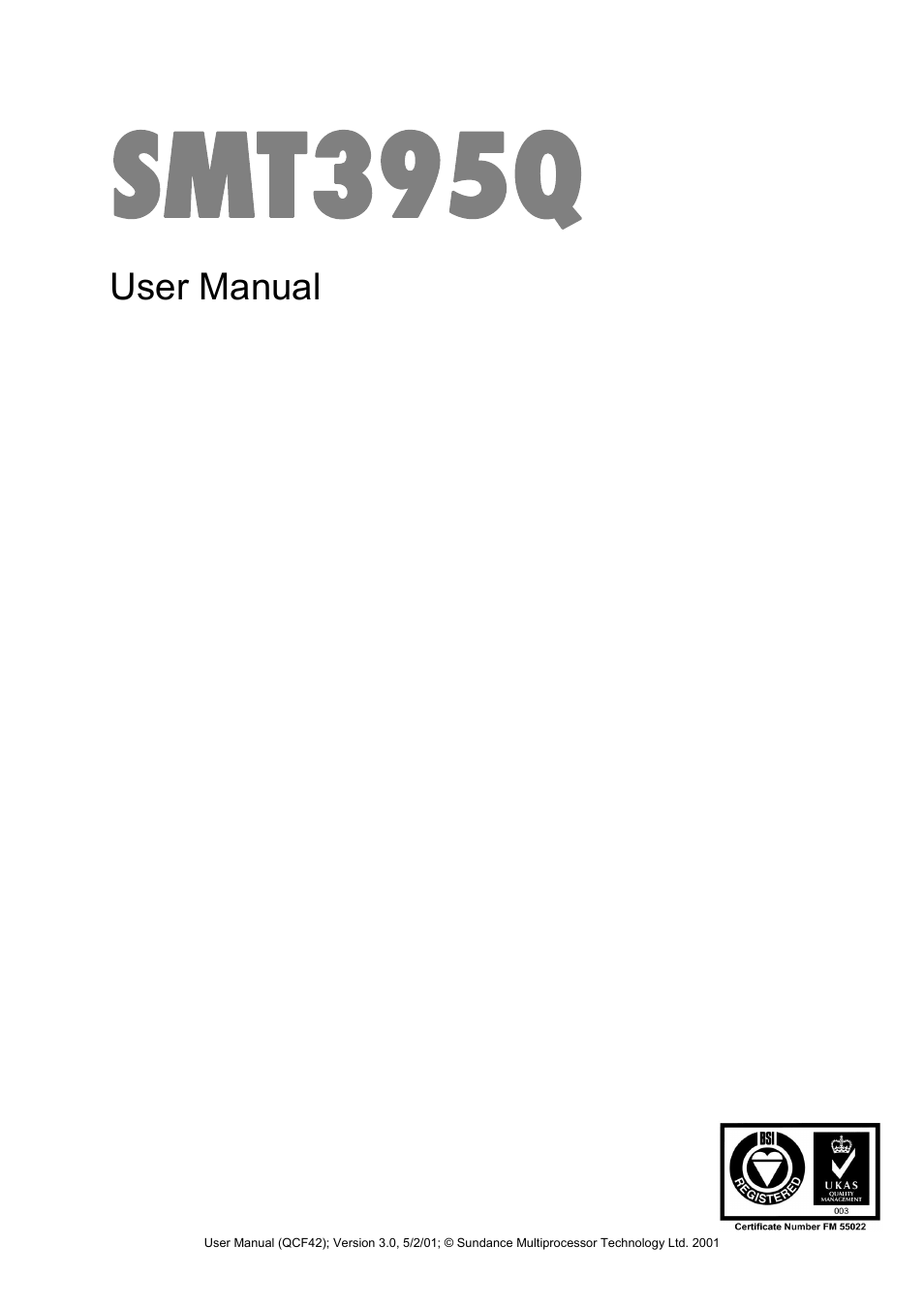 Sundance SMT395Q User Manual | 31 pages