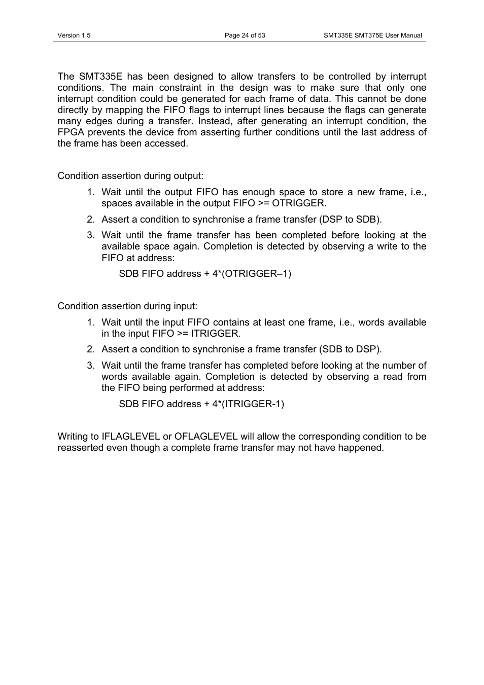 Sdb interrupts | Sundance SMT335E User Manual | Page 24 / 53