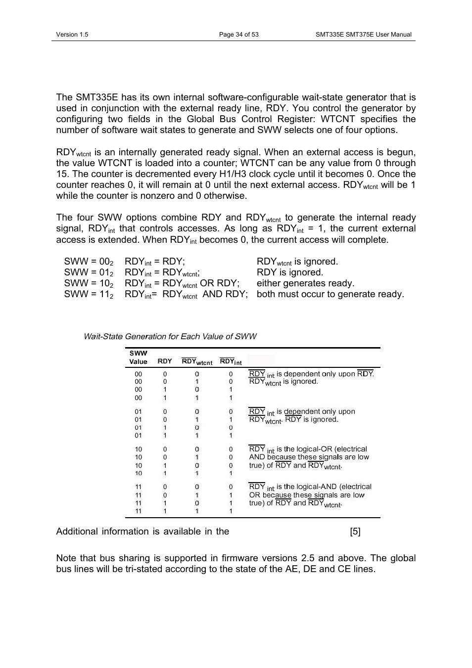 Programmable wait states | Sundance SMT335E User Manual | Page 34 / 53