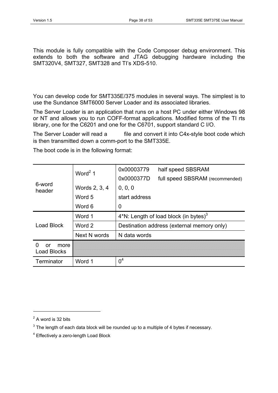 Code composer, Application development | Sundance SMT335E User Manual | Page 38 / 53