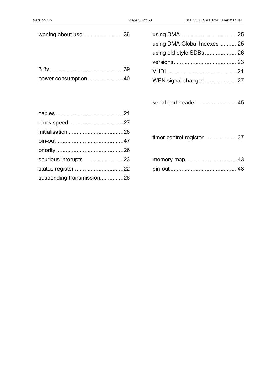 Sundance SMT335E User Manual | Page 53 / 53