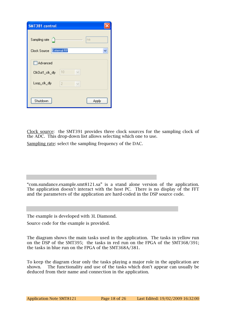 3 stand alone mode, 2 implementation, Stand alone mode | Implementation, Figure 10: control panel of the smt381 | Sundance SMT8121 User Manual | Page 18 / 26