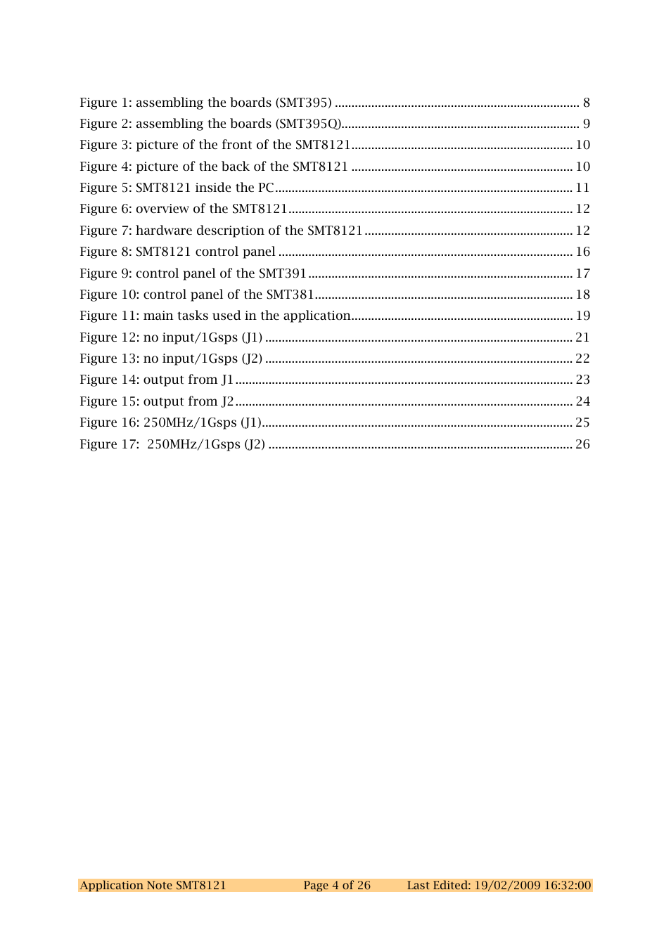 Table of figures | Sundance SMT8121 User Manual | Page 4 / 26