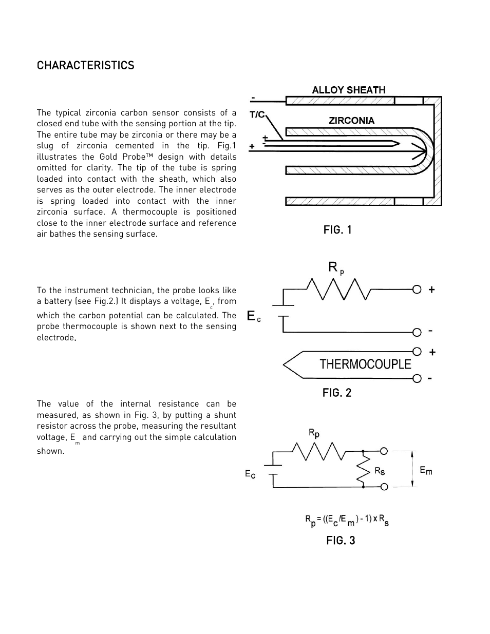 Characteristics, Fig. 1, Fig. 2 | Fig. 3 | Super Systems Gold Probe User Manual | Page 4 / 16