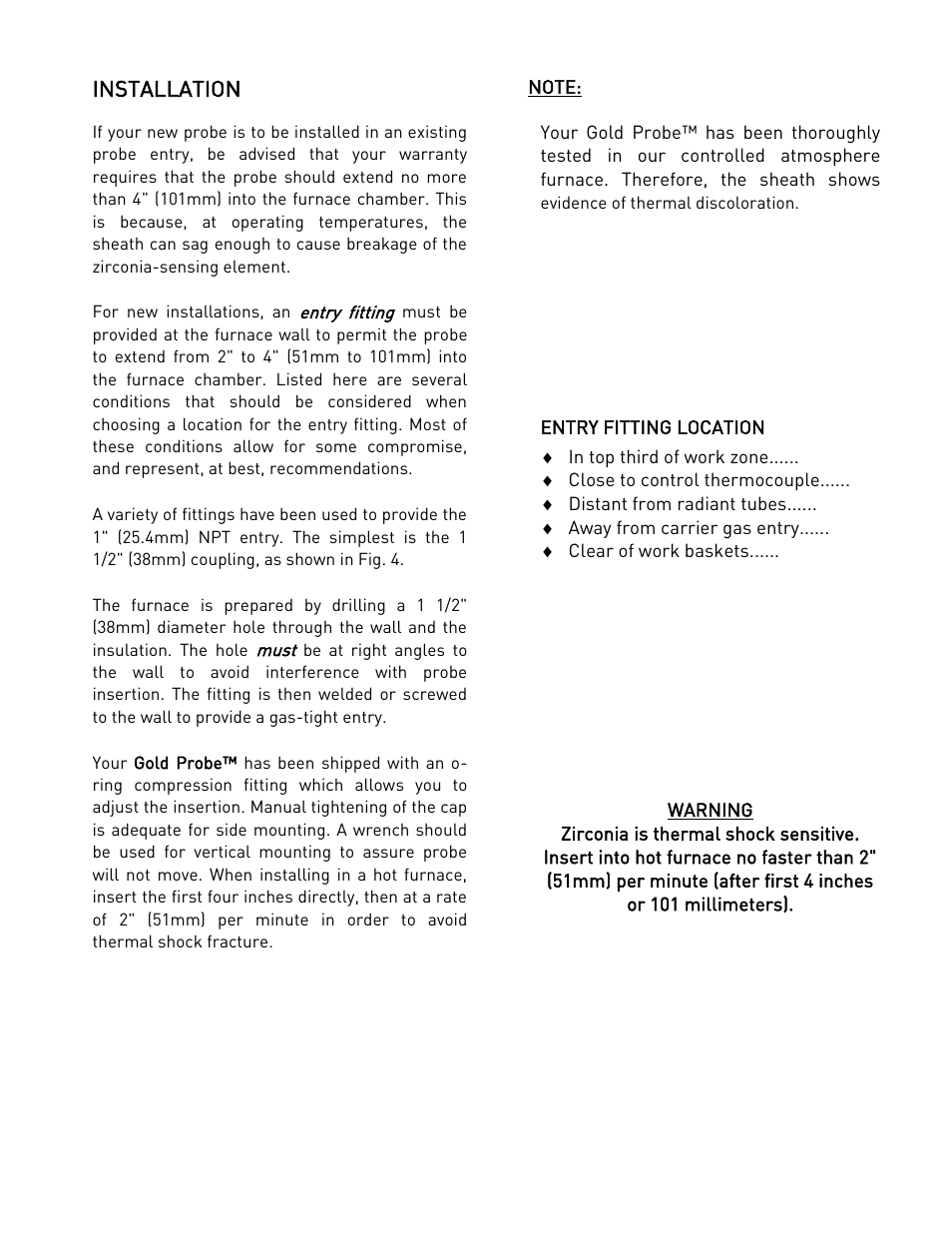 Installation | Super Systems Gold Probe User Manual | Page 6 / 16