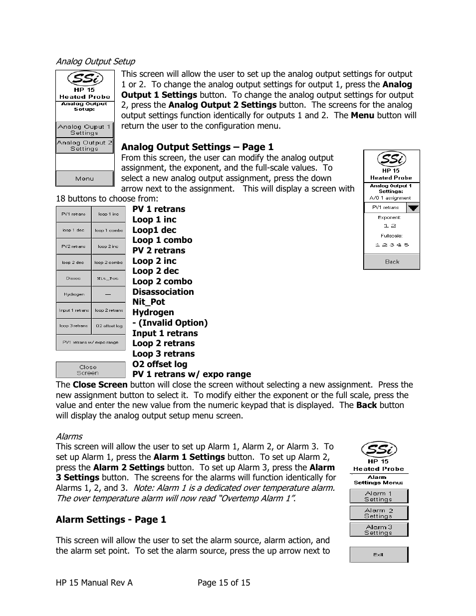 Super Systems HP15 User Manual | Page 15 / 23