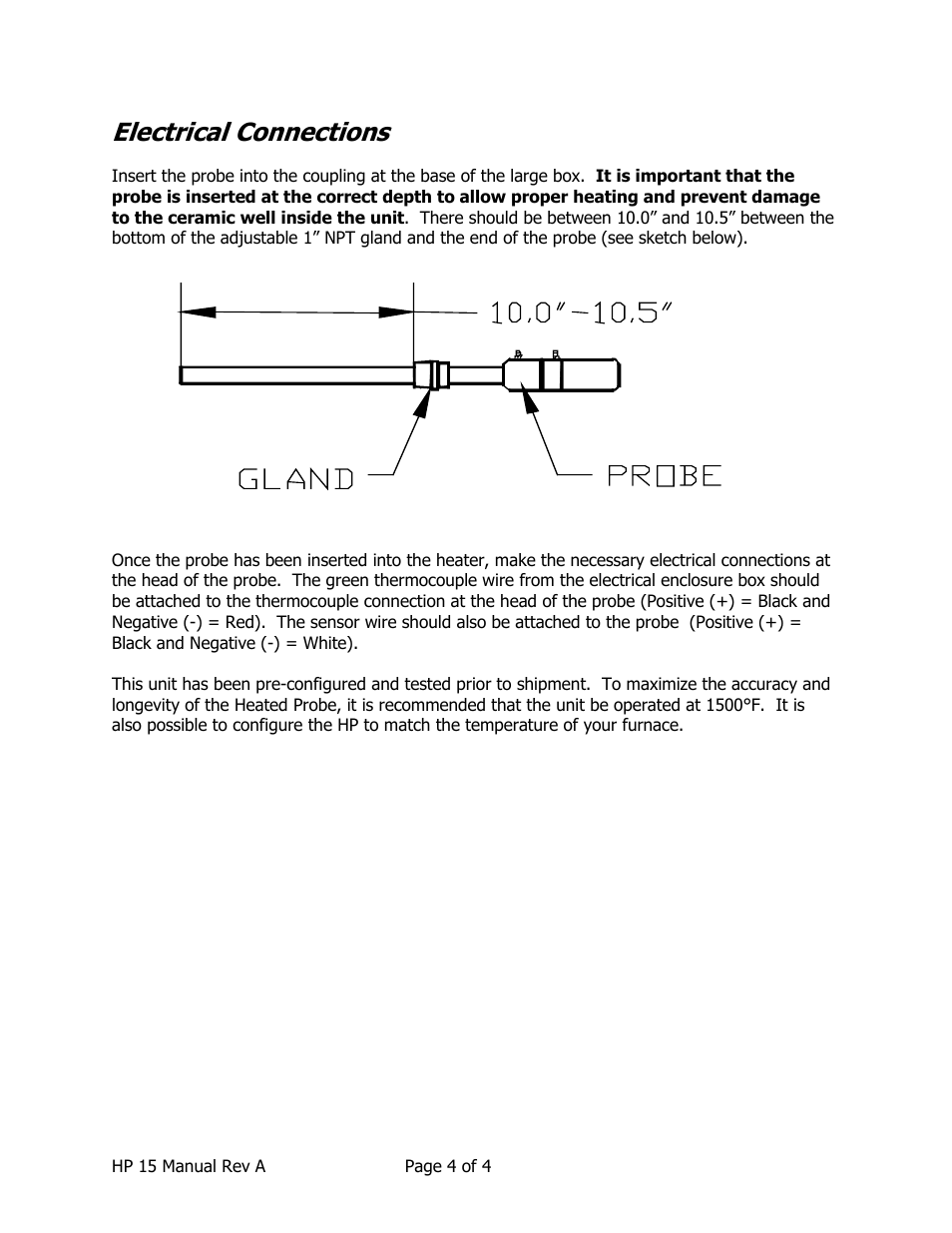 Electrical connections | Super Systems HP15 User Manual | Page 4 / 23