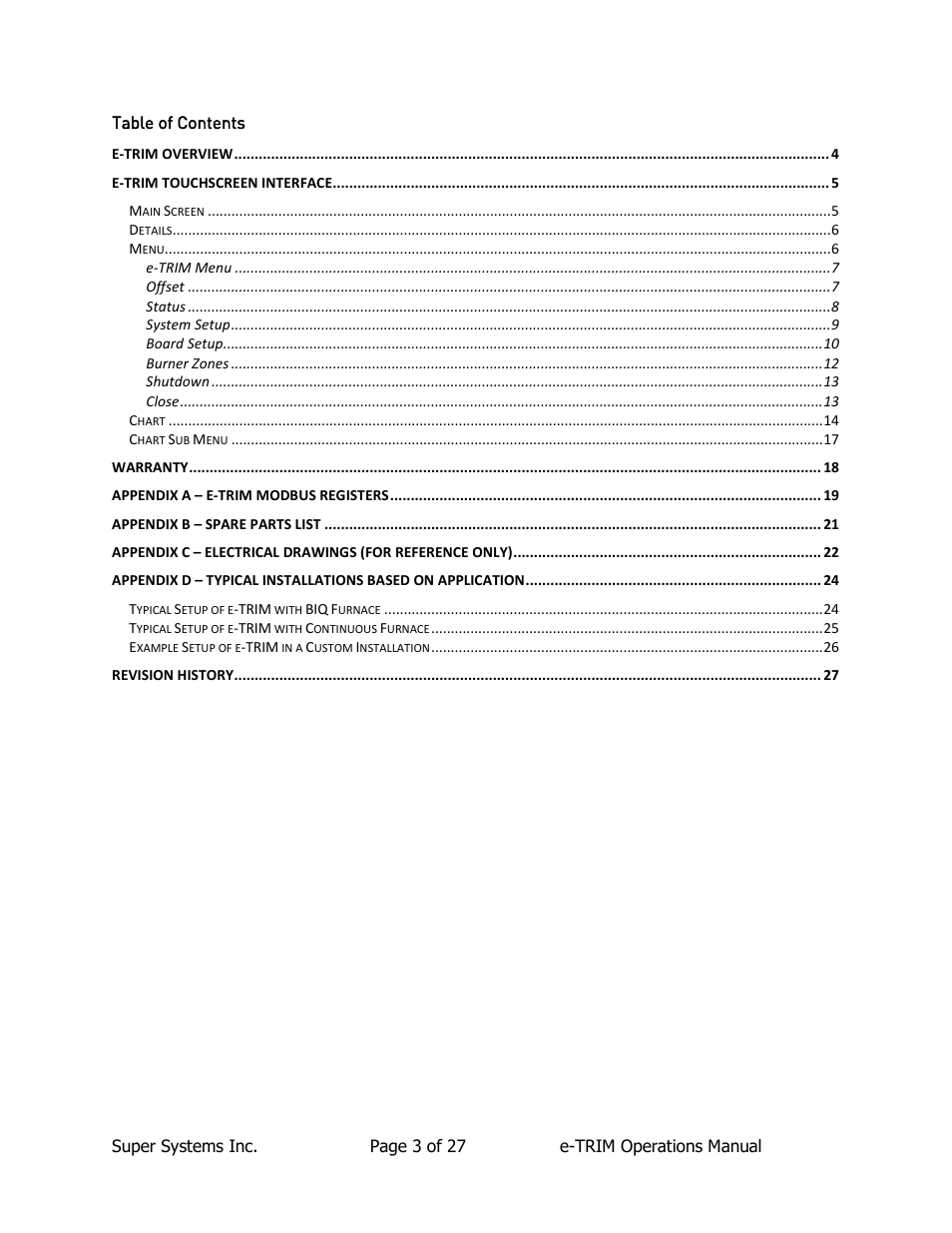 Super Systems e-TRIM User Manual | Page 3 / 27