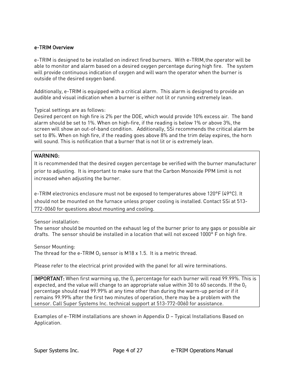 E-trim overview | Super Systems e-TRIM User Manual | Page 4 / 27