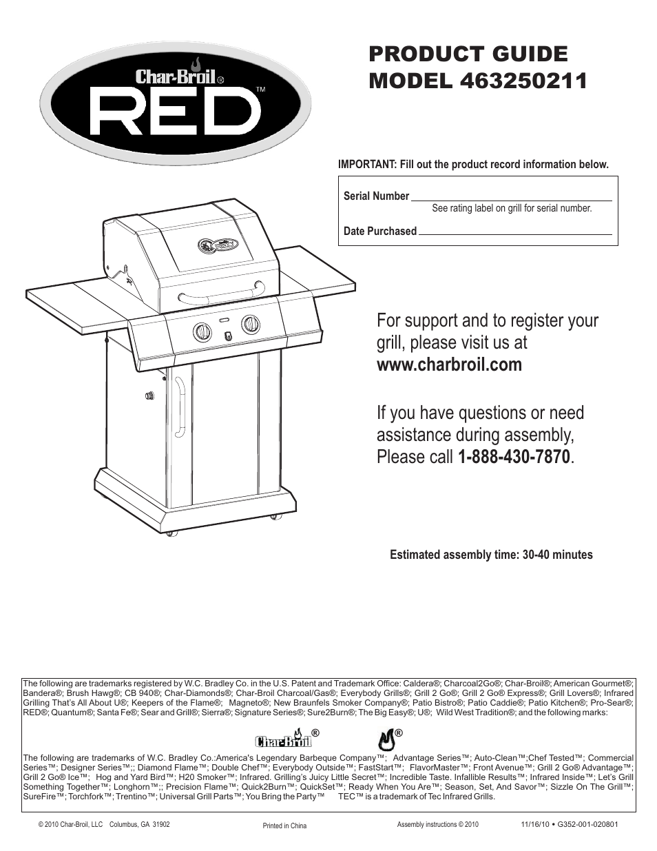 Char-Broil RED 463250211 User Manual | 28 pages