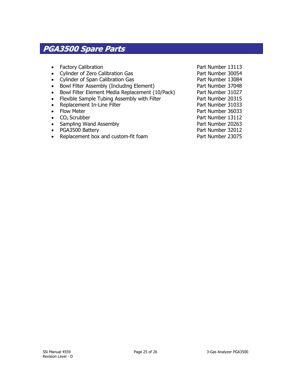 Super Systems PGA3500 User Manual | Page 25 / 26