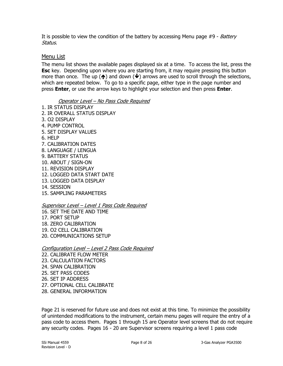 Super Systems PGA3500 User Manual | Page 8 / 26