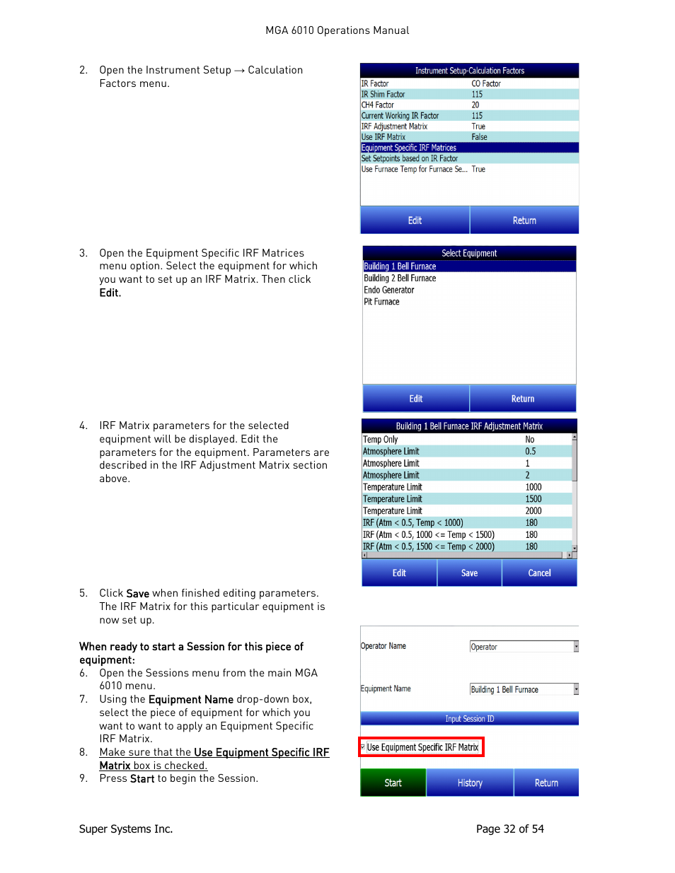 Super Systems MGA6010 User Manual | Page 32 / 54