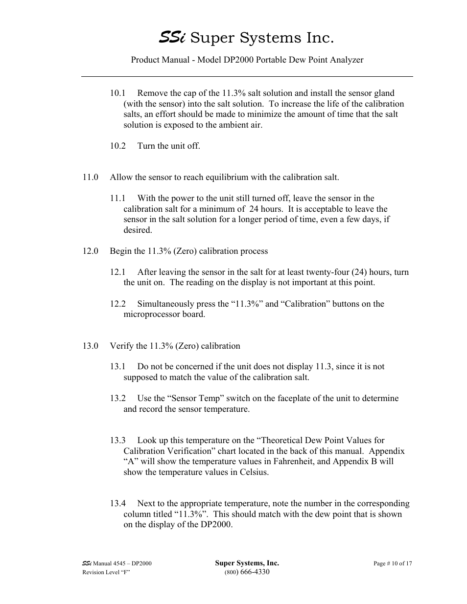 Super systems inc | Super Systems DP2000 User Manual | Page 10 / 17