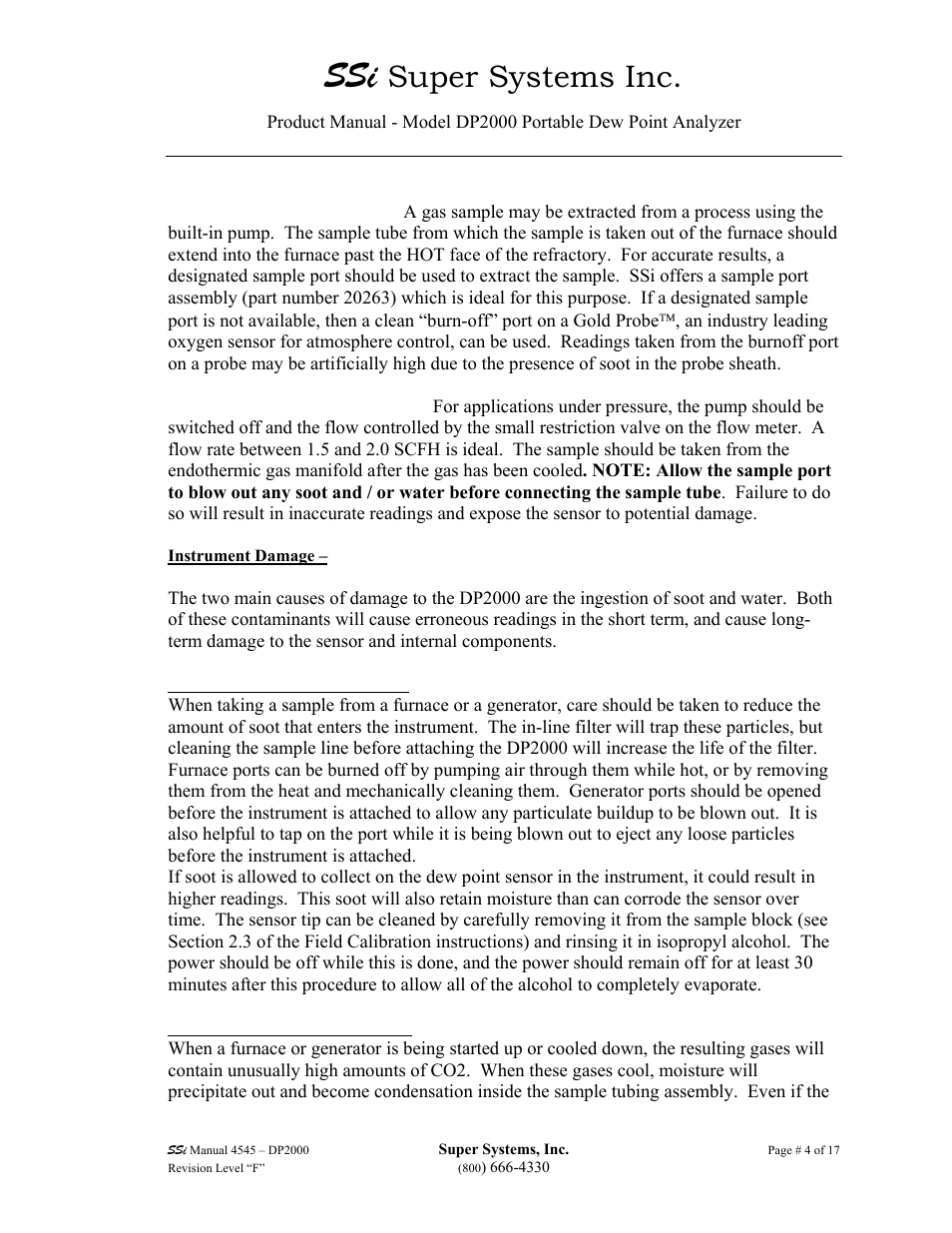 Super systems inc | Super Systems DP2000 User Manual | Page 4 / 17