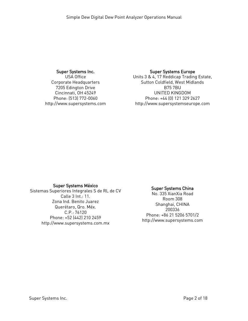 Super Systems Simple Dew User Manual | Page 2 / 18