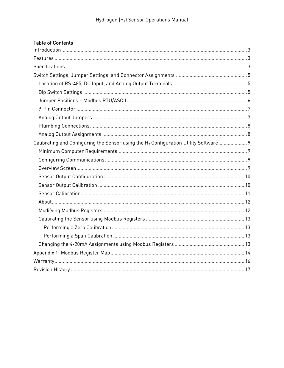 Super Systems H2 Sensor User Manual | Page 2 / 17